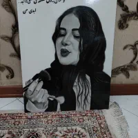 طراحی چهره سیاه قلم|تابلو، نقاشی، عکس|مشهد, موسوی قوچانی|دیوار
