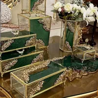 ست دستمال کاغذ و سطل اشغال رزینی لوکس شیک