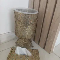 جا دستمال کاغذی و سطل برنز|کلکسیون اشیاء عتیقه|کرمانشاه, |دیوار