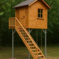 خانه درختی چوبی با اسکلت فلزی|مصالح و تجهیزات ساختمان|فردیس, انبار نفت|دیوار