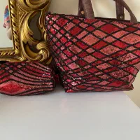 کیف مجلسی پولکی همراه کیف آرایش|کیف، کفش، کمربند|اندیشه, اندیشه فاز ۱|دیوار