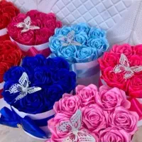 انواع رنگ گل روبانی شاخه ای ۱۵ تومن|گل مصنوعی|رفسنجان, |دیوار