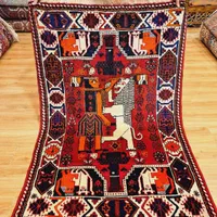 قالیچه دستباف شیراز زمینه لاکی|فرش|تهران, اکباتان|دیوار