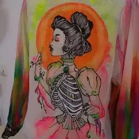 شومیز تمام نقاشی شده ی آبرنگی بلک لایت