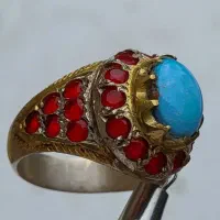 انگشتر فیروزه نیشابور و عقیق یمن