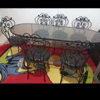 میزناهارخوری فرفوژه به همراه ۶ صندلی جنس محکم