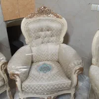 مبل استیل ۷نفره بهمراه جلومبلی درحد نو|مبلمان خانگی و میز عسلی|مشکیندشت, |دیوار