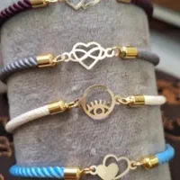 دستبند چرمی امگا اسپرت خفن و زیبا مقره ای