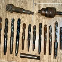 مته و سه نظام کونیک دار قدیمی آهنی (آلمانی)