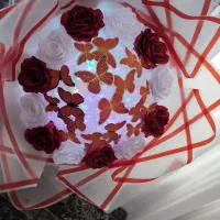 دسته گل پروانه ای چراغ دار هدیه تولد سورپرایز|گل مصنوعی|مشهد, شهید معقول|دیوار