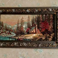 تابلو فرش ریزبافت کاشان