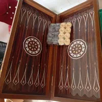 تخته نرد چرم با مهره و تاس