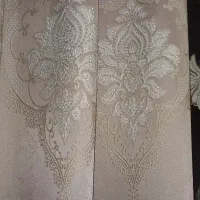 پرده حریر ترک گل برجسته با والن مخمل و نگین دوزی|پرده، رانر، رومیزی|هشتگرد, هشتگرد قدیم|دیوار