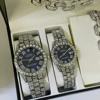 ست ساعت و اکسسوری فول نگین رولکس تقویم دار|ساعت|تهران, نازی‌آباد|دیوار