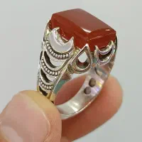 انگشتر کلکسیونی عقیق یمنی کهنه خطی باباقوری|جواهرات|تبریز, |دیوار