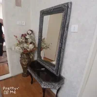 اینه۱۱۰در ۷۰ کنسول ۸۵در۴۰ سانت نقره ای ومشکی