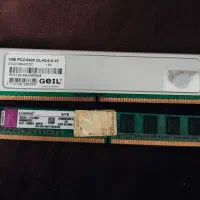 دو عدد رم DDR2 یک گیگ 800MHz مدل های GeI.Kingston