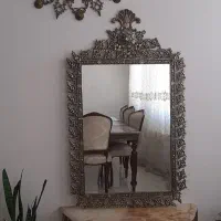 آیینه کنسول برنز سنگین  و ساعت دیواری برنز سنگین