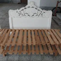 تخت خواب دونفره چوبی|تخت و سرویس خواب|گرگان, |دیوار