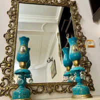 آیینه کنسول برنز وشمعدان شاه عباسی