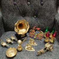 دله قهوه برنجی برنزی کلکسیون ظروف آشپزخانه مجسمه