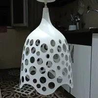 لوستر فلزی سفید رنگ