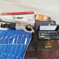 اره برقی و آچار بکس و رینگ