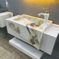 روشویی سفید طلایی پرسلان