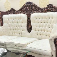 مبل ۹ نفره منبت‌کاری شده + ست میز