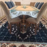 میز ناهار خوری چوب گردو ۸ نفره(با صندلی)