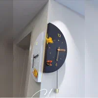 چوبی فلزی ساعت دیواری مدرن با ضمانت|ساعت دیواری و تزئینی|شیراز, شهرک امام حسن|دیوار