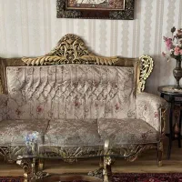 مبل نه نفره با سه عدد جلومبلی و روکش پارچه ای