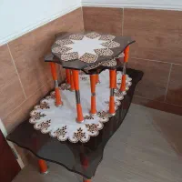سلام میز وگل میز شیشه ای خوش رنگ