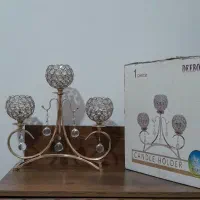 شمعدان فلز و کریستال جنس درجه یک