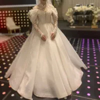 لباس عروس حریر پف دار با ژپون سایز 42|لباس|گرگان, |دیوار