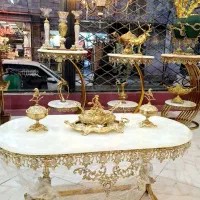 میز جلو مبلی  اصل برنز با سنگ مرمر اصل یک متر|مبلمان خانگی و میز عسلی|رباط‌کریم, مسکن مهر آبشناسان|دیوار