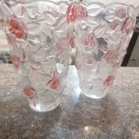 گلدان بلور گلدار