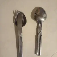 1جفت مجموعه قاشق و چنگال وکارد سفری کاملا نو