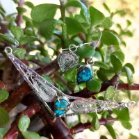 نیم ست نقره ملیله با سنگ فیروزه نیشابور