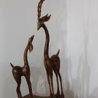 مجسمه چوبی غزال