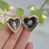 گردنبند مخفی قلبی طلایی با عکس دلخواه