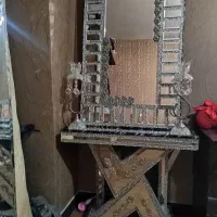 اینه شمعدان در حد نو طرح دار سالم