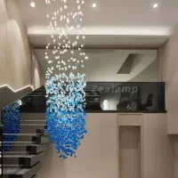 لوستر مدرن بلند طرح قلوه سنگ شیشه ای|لوستر و چراغ آویز|تهران, چیتگر شمالی|دیوار