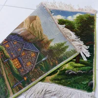 تابلوفرش منظره کلبه جنگلبان تابلو فرش دستبافت|تابلو فرش|مشهد, کوشش|دیوار