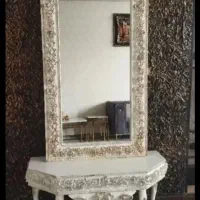 آینه کنسول سفید طلایی ۷۰۰ قیمت تاچندروز اینه