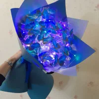 دسته گل چراغدار روبانی باکس و..|گل مصنوعی|اردبیل, |دیوار