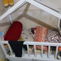 تخت کودک سفید سالم سالم با تشک