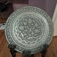 سینی مسی پایه دار قدیمی