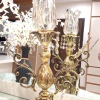 دو عدد شمعدان برنجی برقی