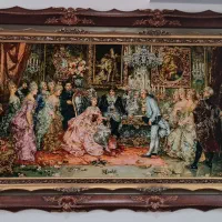 تابلو فرش دستبافت تبریز چله ابریشم امضادار